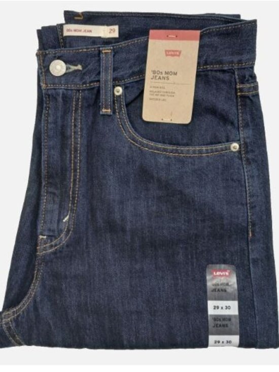 Levi's Women's '80s Mom Jeans W29 L30 High Rise 100% Cotton Tapered Blue New - Picture 1 of 13